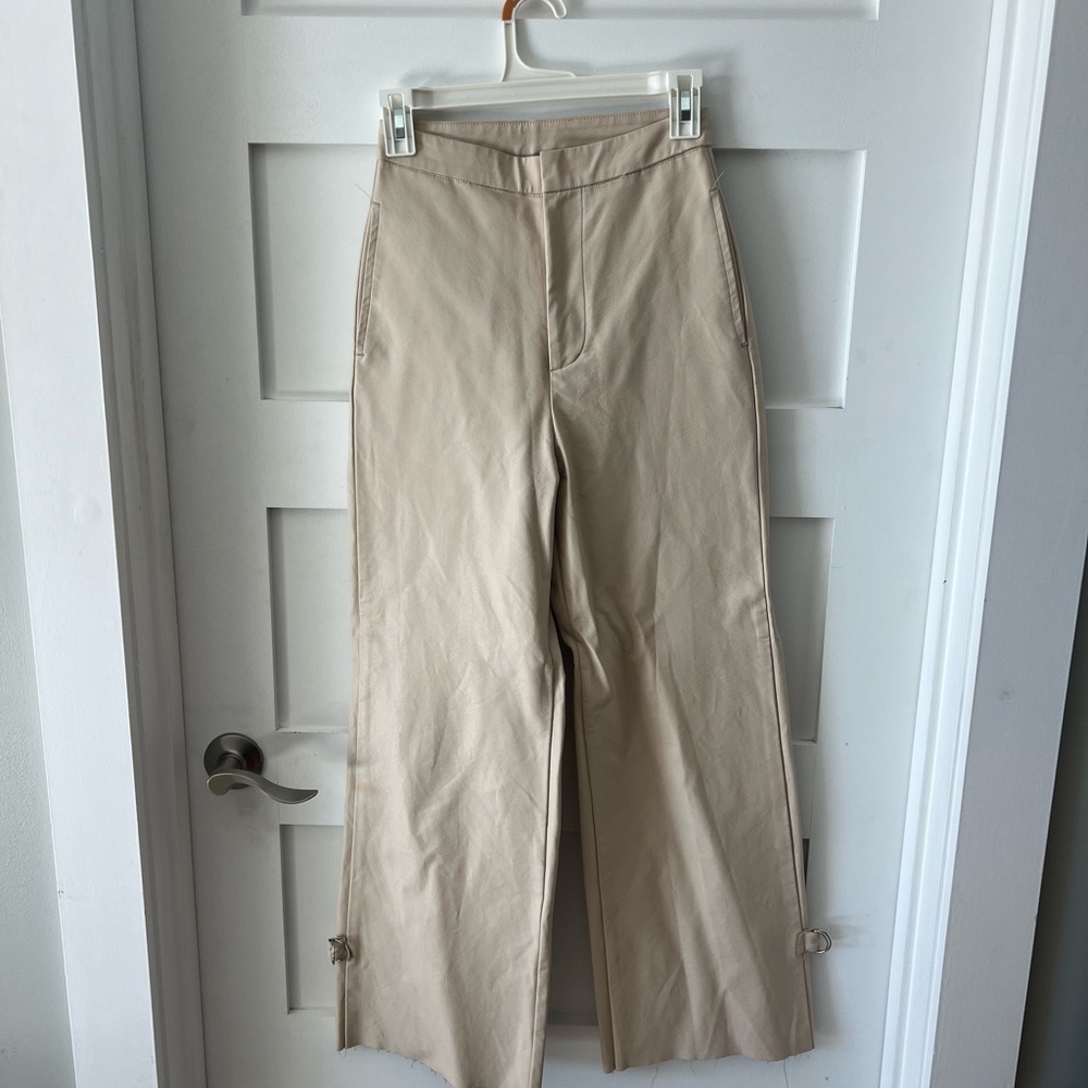 Fashion Nova Beige Wide-Leg Chinos